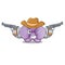 Cowboy orchid flower character cartoon