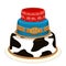 Cowboy party birthday cake.Vector illustration