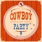 Cowboy party western card background with guns