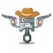 Cowboy piston in the form of mascot