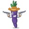Cowboy purple carrots isolated with the mascot