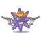 Cowboy purple starfish isolated with the mascot