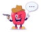 Cowboy red bell pepper cartoon mascot character