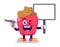 Cowboy red bell pepper cartoon mascot character
