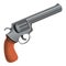 Cowboy revolver icon, cartoon style