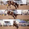 Cowboy Riding Bareback Bucking Bronco Collage