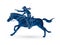 Cowboy riding horse,aiming gun graphic vector