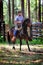 Cowboy Riding a Saddle Horse