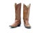 Cowboy`s boots from a natural leather