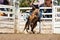 Cowboy\'s riding dangerous bull on rodeo