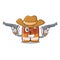 Cowboy safety vest isolated in the character