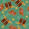Cowboy seamless pattern for background