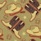 Cowboy seamless pattern for background.