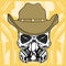 Cowboy skull wearing respiration vector