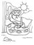 Cowboy Snake Coloring Page for Kids