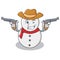 Cowboy snowman character cartoon style