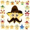 Cowboy Star Emoji. Yellow combine color