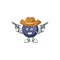 Cowboy sweet blackcurrant in character mascot style