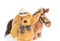 Cowboy Teddy bear and horses