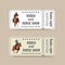Cowboy ticket design with American rodeo watercolor illustration