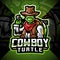 Cowboy turtle esport mascot logo design