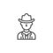 Cowboy, USA icon. Element of United States icon. Thin line icon for website design and development, app development. Premium icon