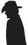 Cowboy Walking Profile Silhouette