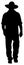Cowboy walking silhouette vector graphic