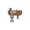 Cowboy western saddle filled outline icon