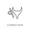 cowboy Whip linear icon. Modern outline cowboy Whip logo concept