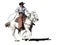 Cowboy on a white horse clipart