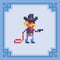 Cowboy from the Wild West. Pixel art character. Vector illustration
