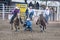 Cowboy Wrestles a Steer