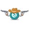 Cowboy Zilliqa coin character cartoon