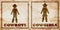 Cowboys and cowgirls toilet signs