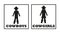 Cowboys and cowgirls vector toilet signs