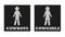 Cowboys and cowgirls vector toilet signs