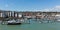 Cowes harbour Isle of Wight with blue sky