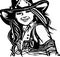 Cowgirl Elegance in a Vector Art: A Smiling Beauty Sporting Her Beloved Cowgirl Hat, Exuding Western Charm and Positivity