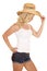 Cowgirl white tank side touch hat