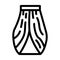 cowl skirt line icon vector illustration