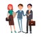 Coworkers Group, Successful Man and Woman Cartoon