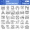 Coworking line icon set, business freelance symbols collection or sketches. Office work linear style signs for web and