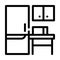 Coworking litchen furniture line icon vector illustration