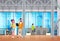 Coworking Space Interior Modern Business People Coworkers Working In Modern Office Center