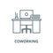 Coworking vector line icon, linear concept, outline sign, symbol