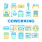 Coworking Work Office Collection Icons Set Vector