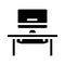 Coworking workspace table glyph icon vector illustration
