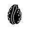 Cowrie shell black glyph icon