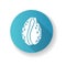 Cowrie shell blue flat design long shadow glyph icon
